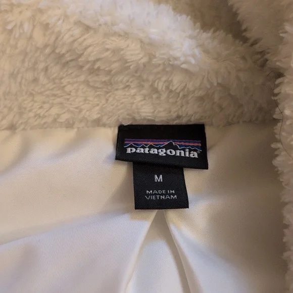 Patagonia Los Gatos Fleece Vest White Sherpa Full Zip Size M - Picture 6 of 14